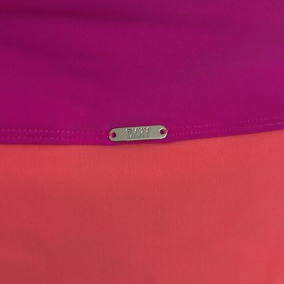NWT- DKNY- Color block high waisted bikini bottoms- coral/pink- size small - Picture 9 of 10